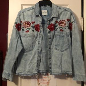 light wash denim top